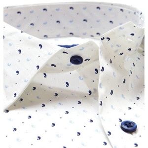 David Donahue  ||  White & Blue Mini Paisley Performance Shirt
